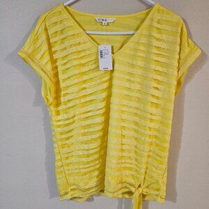 Cleo Double Lined Knotted Yellow Top - Size L
